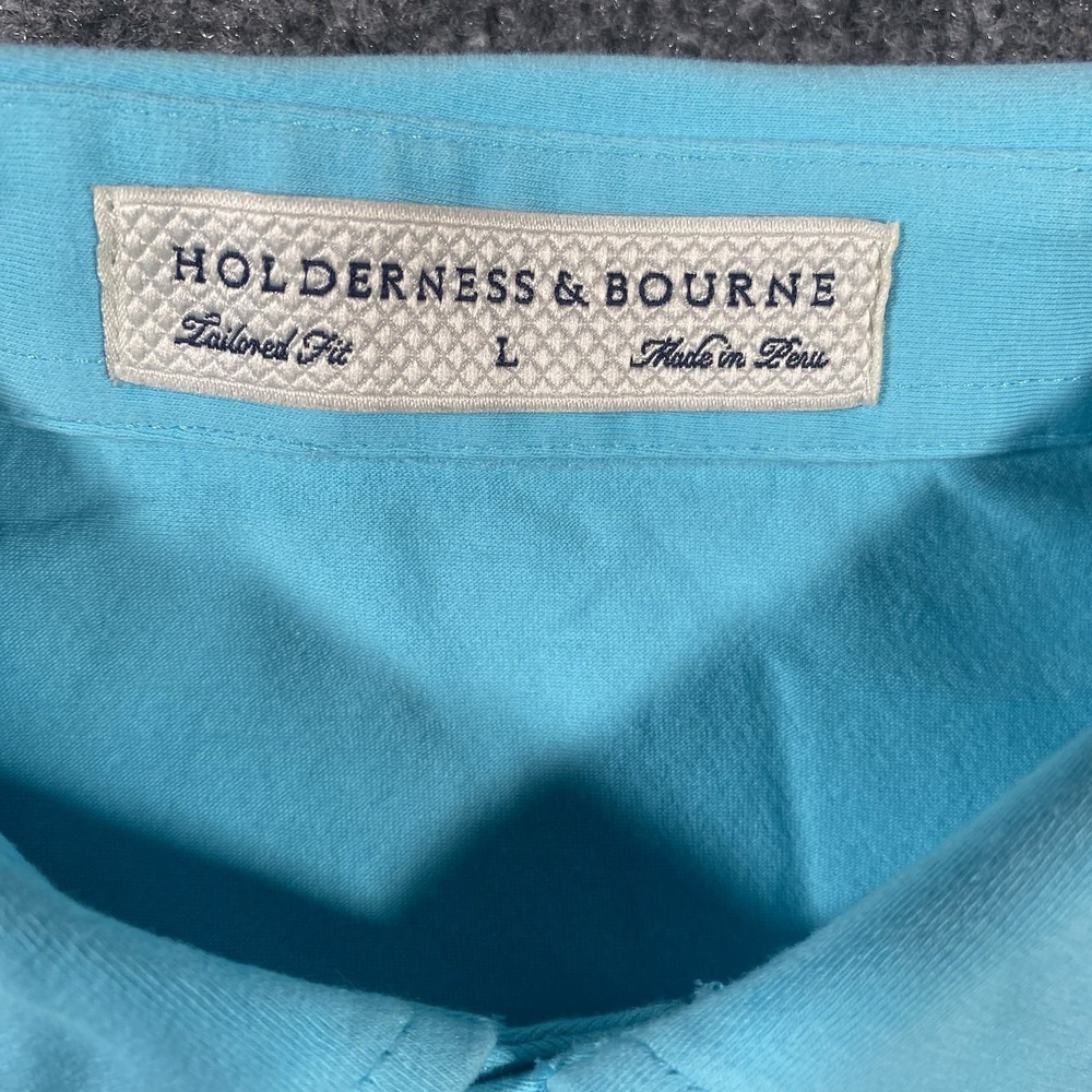 Holderness & Bourne Scott Polo Golf Shirt Mens Large Tailored Fit Stretch Fabric - Picture 2 of 9